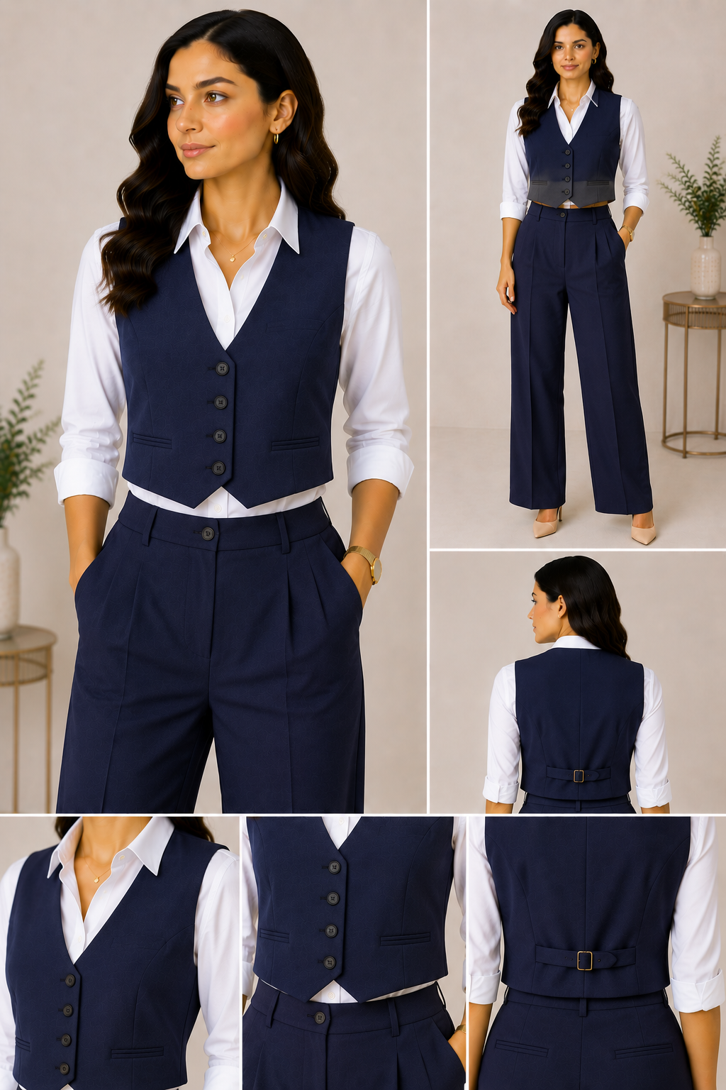 Stylish Navy Cropped